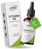 Vitamin K2 MK7 200µg 1850 Tropfen 50ml - Premium: 99% All-Trans Menaquinon - Laborgeprüft, vegan, hochdosiert, und hergestellt in DE