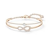 Swarovski Infinity Armreif, Unendlichkeit, Weiss, Roségold-Legierung