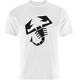 T-Shirt Fiat Abarth - Farbe weiß - Logo schwarz (XL, weiß)