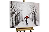 KunstLoft® Acryl Gemälde 'Kiss in The Snow' 100x75cm handgemalt Leinwand B