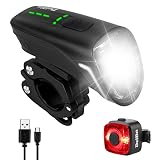 Deilin Fahrradlicht, 100 Lux LED Fahrradbeleuchtung USB Fahrrad Licht Set Aufladbar Akku Fahrradlichter StVZO Zugelassen Fahrradlampe IPX5 4 Lichtmodi Fahrradlicht Vorne Frontlicht & Rücklicht S