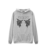 AMhomely Damen-Crop-Tops Blusen Damen niedlich locker Bedruckt lässig mit Langen Ärmeln mit Kapuze Taschen Sweatshirts Pullover Steampunk Gothic Casaul Tops Sweatshirts Pullover für Frauen 2410