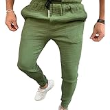 Yikesnt Herren Sporthose Frühling und Herbst Mode All-Match Jogginghose mit Taschen und Gummibändern für Jugendliche, grün, 27-32