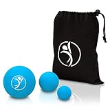 diRiva PREMIUM Faszienball [3er Set] ● Massageball Set in verschiedenen Größen ● inkl. E-Book ● mit praktischer Tasche, großer und mittlerer Faszienball, kleiner Mobility Ball ● Triggerp