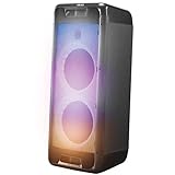 AKAI Party-Lautsprecher Karaoke In/Outdoor 2-Wege Bluetooth AUX USB 2400mAh Mikrofon/Gitarren-Eingang Lichtershow im Tak