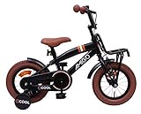 Amigo 2Cool - Kinderfahrrad für Jungen - 12 Zoll - mit Handbremse, Rücktritt, Gepäckträger Vorne und Stützräder - ab 3-4 Jahre - Schw