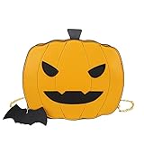 Qtinghua Halloween Kürbis Basketball Schultertasche für Frauen Mädchen Mode Neuheit Teufel Trick Crossbody Geldbörse Handtaschen, #2 Gelb, O