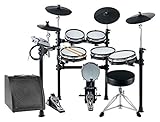 XDrum DD-530 MAXI LIVE KIT E-Drum Set - elektronisches Schlagzeug mit 400 Sounds und Lernfunktion - 4 Pads mit Mesh Heads - 4 Beckenpads - inkl. Drum-Monitor, Hocker und Kab