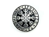 Patch Nation Aegishjalmr Wikinger-Helm des Ehrfurcht-Schutzes Rüstung Viking Wikingers Silber Metal Pin Badge B