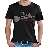 Darts Tasse - Dart Shirt - Spruch - Geschenk - Dart I love it - Dart Tasse - Dart T-Shirt - Dart Deko - Bulls Eye (T-Shirt (schwarz), M)