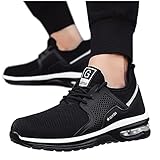 Dasongff Sicherheitsschuhe Herren, Arbeitsschuhe Herren Damen Leicht Atmungsaktiv Sportlich Schutzschuhe Stahlkappe Schuhe Anti-Smashing Anti-Piercing Sommer Outdoor Walking