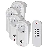 Brennenstuhl Connect WLAN Steckdose + 433 MHz Sender WA 3600 LRF01 433 (WIFI Steckdose 2.4 GHz kompatibel mit Alexa, Google Assistant, selbstlernenden 433 MHz Funk-Produkten) mit 4 Funksteck