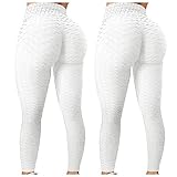 Alwayswin Damen Trainingshose 2PC Honeycomb Leggings Hohe Taille Yogahosen Hintern Heben Tummy Control Jogginghose für Frauen Stretch Sporthose Jogger Gym Fitness Yoga Sportleggings Weiblich L