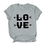 HHOP Valentinstag Hoodies für Teenager mädchen Valentinstag Pullover Sportshirt Langarm Off Shoulder Damen dip dye Elegante Oberteil Langarmshirt sexy westchili Pullover Damen S