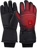 PJPPJH Heated Motorcycle Gloves for Women Men, Electric Heated Gloves with 5000MBattery for Men and Women, Waterproof Touchscreen Winter Warming Gloves for Motorcycle Sk