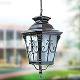 SXJXJXR Outdoor Aluminium Kronleuchter Laternen Retro Balkon Treppe Korridor Pendelleuchten Lampe Für Veranda Pavillon Landschaftsgarten Außendeck