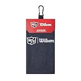 Wilson Staff Unisex Golf-Handtuch, Dreifach gefaltet, TRI FOLD, Mikrofaser, Schwarz, Einheitsgröße, WGA9000102