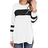MQYXGS Damen Herbst Eleganz Mischfarben Sweatshirt Top Damen Mischfarben Pullover Damen Mischfarben Langarm Top Pullover T-Shirt Casual Sweatshirt Pullover Lässige Mischfarben Mode lose Top