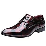 Battnot Herren Anzugschuhe Oxford, Männer Lederschuhe Business Spitze Up Schnüren Sie Sich Oben Hochzeitsschuhe Derby Schnürschuhe PU Leder Klassischen Stil rutschfeste Atmungsaktiv Smoking S