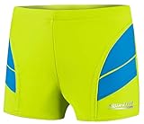 Aqua Speed Enge Badehose für Jungs + gratis eBook | Wettkampf Schwimmhose Jungen | Sport UV Schwimmbekleidung | 82. Grün Blau Gr. 122 | Andy