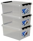 SmartStore 35083903 3er-Set Clipbox Smart Store Classic 15, 14 Liter , transp