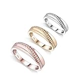 ANAZOZ Echtschmuck Damen Ring 18 Karat 750 Rosegold Diamant Verlobungsring Damen Solitärring Größe 52 (16.6) AN0283