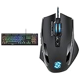 Sharkoon Skiller SGK30 Blue, Mechanische Gaming Tastatur (mit RGB Beleuchtung, Blaue Schalter) & Skiller SGM1 Gaming Maus mit Makrotasten (10800 DPI, RGB-Beleuchtung, 12 Tasten) schw