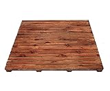 Brillibrum Design Duschvorleger Holz Duschmatte robuste Teakholz Wanneneinlage rutschfest Badvorleger Teak Holz Wanneneinlage Innen & Außenbereich Antirutschmatte Holz (Variante 1, 60 x 60 cm)