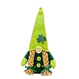 SGMTKO St Patricks Day grer Zwerg PlchOrnamente irischer Rudolph Puppendekorationen St Patricks Day Dekorationen irischer Tag Dekorationen grer Zwerg Rudolph Puppe gesichtslose Puppe Ornamente g