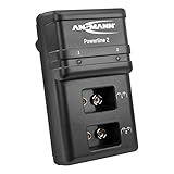 Ansmann 9V Ladegerät für E-Block Akkus NiMH - 9V Batterieladegerät mit Einzelschachtüberwachung, automatische Abschaltung, Erhaltungsladung - Powerline 2 Akkuladegerät, Schw