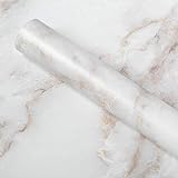 Homein Möbelfolie Marmor Folie Klebefolie Vinyl Selbstklebend Dekorfolie Fensteraufkleber PVC Aufkleber für Möbel Küche Küchenschrank Granit 44.5 x 200