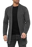 Redbridge Cardgigan für Herren Jacke Sweat-Jacke Sakko Long Cut Anthrazit XXL