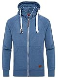 Yazubi Zip Sweater Kapuzenjacke Hoodie Herren Mit Reissverschluss Blauer Männer Hoody Kapuzenshirt Jacob, Blau (Bijou Blue 2R183921), M