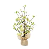 RESOYE Grünes Osterei-Blumenbaum-Licht, 45,7 cm Tisch-Bonsai-Baum mit LED-Licht für Zuhause, Hochzeit, Schlafzimmer, Party, Heimdek