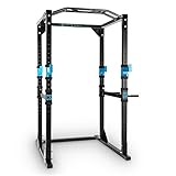 Capital Sports Tremendour Power Rack Käfig - Power Cage, Kraftstation, 2 x Safety Spotter: 20-stufig, 4 x J-Hooks, Multigripp-Klimmzugstange, aufsteckbare Dipstangen, Stahl-Rahmen, schw