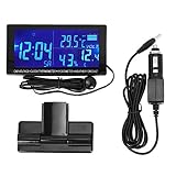 Yosoo Aukson Auto Elektronische Uhr Digitale Autouhr Auto Thermometer Hygrometer Fahrzeug Voltmeter mit Wettervorhersage für aussentemperaturanzeige autoAuto Uhr Auto Thermometer Auto Thermometer Hyg