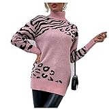 ZDDHOODY Damen Strickpullover Rollkragenpulli Sweater Strickjacke Langarm Winterjacke Sweatshirt Für Herbst und Winter Chunky Rollkragenpullover Damen Langarm Strickpullover Pullover Top