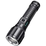 Led Super Helle Taschenlampe, Kraftvolle Militärische Taktische Aluminiumlegierungs-taschenlampe, Super Helle 3500 Lumen, 5000mah Große Lithium-batterie, 16 Stunden Akkulauf(Size:17.2cm,Color:Schwarz)