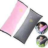 JFAN Auto Sicherheitsgurt Kinder Autositz Kopfkissen Gürtel Pillow Schulterschutz Einfarbig Gurtpolster Komfort Reise Abnehmbar 2 Stück