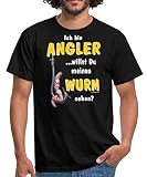 Spreadshirt FID Ich Bin Angler Willst Du Meinen Wurm Sehen Rahmenlos Geburtstag Geschenk Männer T-Shirt, XXL, Schw