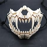 WINBST Schädel Motorrad Skelett Halbe Gesichtsmaske Maske für Karneval Fasching Kostüm Halloween Maske Skelett k