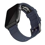 Archer Watch Straps - Canvas-Uhrenarmband für Apple Watch (Marineblau, Space Grau, 42/44mm)