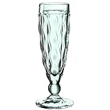 Leonardo Brindisi Sekt-Glas 1 Stück, spülmaschinenfester Prosecco-Kelch, Champagner-Glas mit Stiel, Facettenschliff-Kelchglas, grün 140 ml, 021608