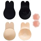Raylarnia Klebe BH Silikon Trägerlosen BH - Push Up Selbstklebend BH, Trägerloser Rückenfrei Lifting Bra,Wiederverwendbare Haut Freundlich Bequem BH, Nippel Cover Bra für Abendkleider 2 Paar (C/D CUP)