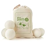 Wool Dryer Balls Laundry Extra-Large, Organic Wool Dryer Balls Handmade of 100% Newzealand Wool, Natural Fabric Softener Reduce Drying Time& Wrink