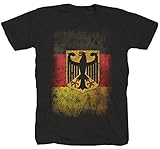 Deutschland Fahne schwarz T-Shirt (XL)