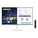 Samsung M5 Smart Monitor S27AM501NU, 27 Zoll, VA-Panel, Bildschirm mit Lautsprechern, FHD-Auflösung, Bildwiederholrate 60 Hz, Randlos, Smart TV Apps mit Fernbedienung, Auto Source Sw