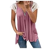 v Shirt Damen Pullover Damen rot Mero Tshirt Regenbogen Rock Damen Oberteil elegant Bluse Damen elegant Kurzarm-blusen top lila Coole Pullover D