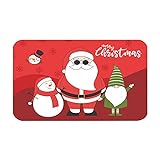 WOYAOFEI Xmas Teppich Bodenmatte Große 40X60cm Merry Christmas Cartoon-Druck Fußabtreter Festliches Neujahrs-Thementeppich Weihnachten Fuß