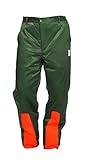 Schnittschutzhose Klasse 1, Forsthose WOODSafe®, kwf-geprüft, Bundhose grün/orange, Herren - Waldarbeiterhose mit Schnittschutz Form A, leichtes Gewicht (62)